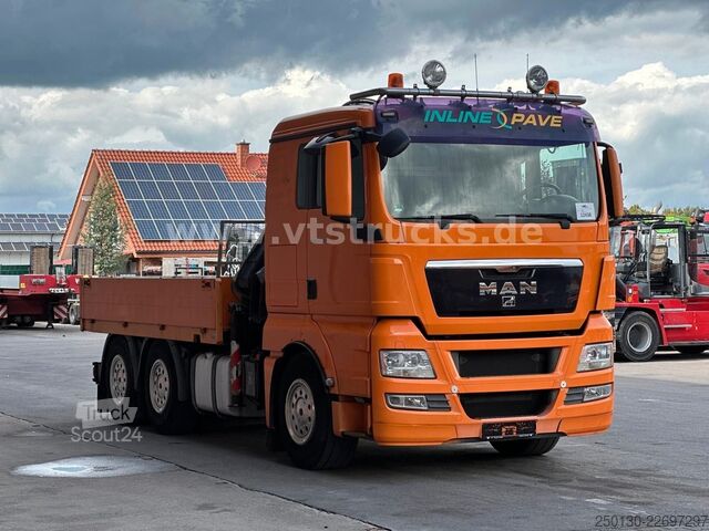 Camion plateau MAN TGX 26.480 6x4 Pritsche + HIAB 166E-2 Ladekran