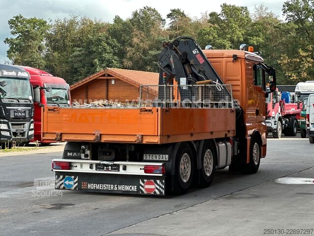 Camion plateau MAN TGX 26.480 6x4 Pritsche + HIAB 166E-2 Ladekran