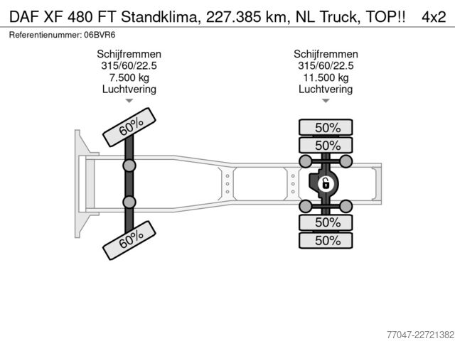 Стандарт-СЗМ DAF XF 480 FT Standklima, 227.385 km, NL Truck, TOP!!