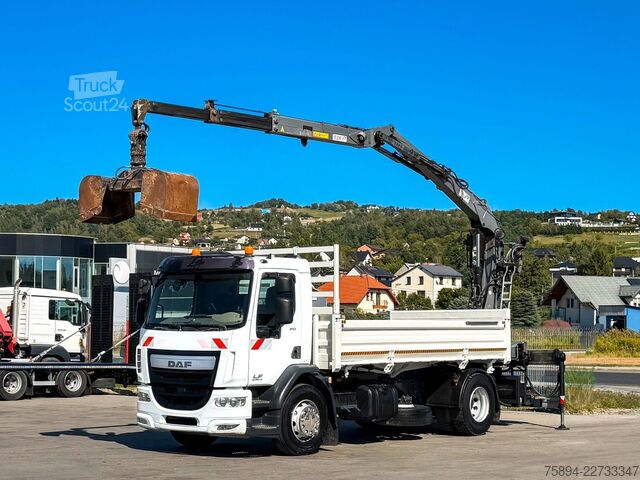 Teherautóra szerelt daru DAF LF 310 * Kipper 4,60 m + KRAN / Bordmatic!