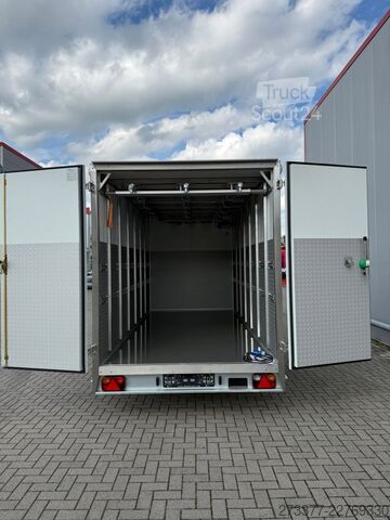 Chladírenský přívěs ESSELMANN Kühlanhänger FT6 mit Stromerzeuger und Rohrbahn