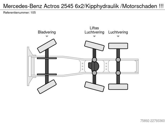 Standard-SZM Mercedes-Benz Actros 2545 6x2/Kipphydraulik /Motorschaden !!!