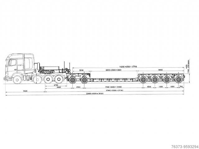 Låglastare Scheuerle 6-2+4-Achs-Tiefbett-Kombination-Pendelachsen