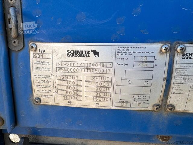 Skyvbare presenninger Schmitz SCS 24/L - 13.62 E B Tautliner / SAF Axles / Di...