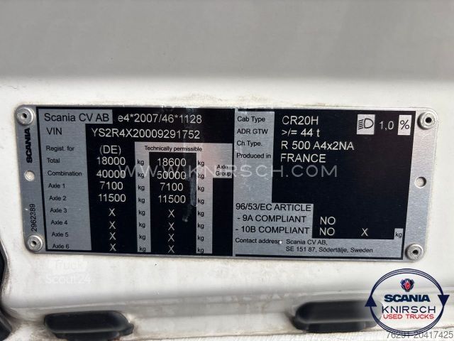Camion de matières dangereuses SCANIA R500A4x2NA / ADR FL / PTO / Smart 2 Tacho