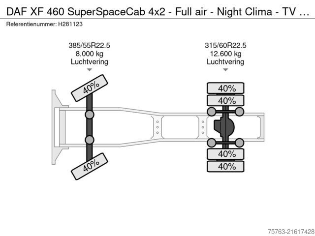 Standard-SZM DAF XF 460 SuperSpaceCab 4x2 - Full air - Night Cli...