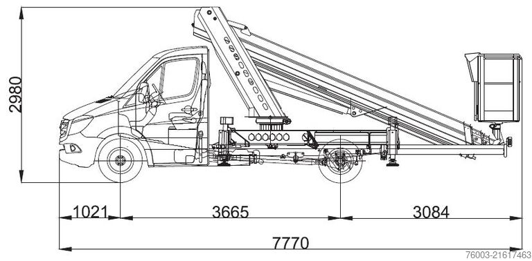 Kasa kamyoneti Mercedes-Benz Sprinter Ruthmann Ecoline 230 - 23m - 25
