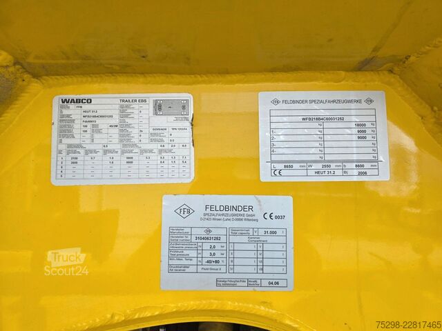 Silo príves FELDBINDER HEUT 31.2 | 31.000 l
