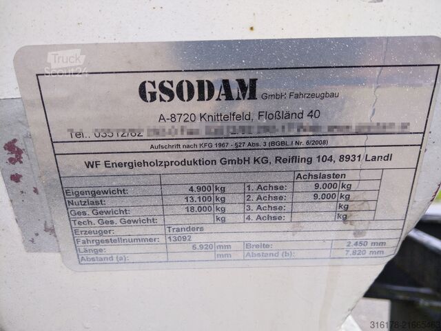 Remorcă tip siloz Tranders TK18 OM Pellet Silo