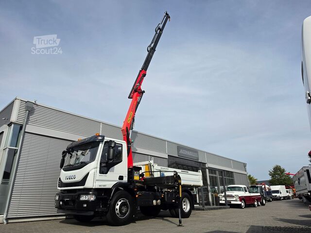 Tresidig tippbil IVECO Euro Cargo 180-320 Kipper Kran Funk öelanschluss