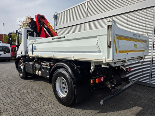 Camión volquete trilateral IVECO Euro Cargo 180-320 Kipper Kran Funk öelanschluss