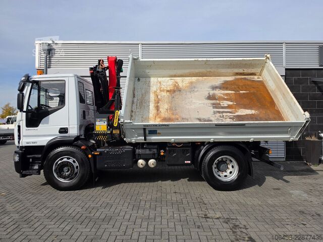 Camión volquete trilateral IVECO Euro Cargo 180-320 Kipper Kran Funk öelanschluss