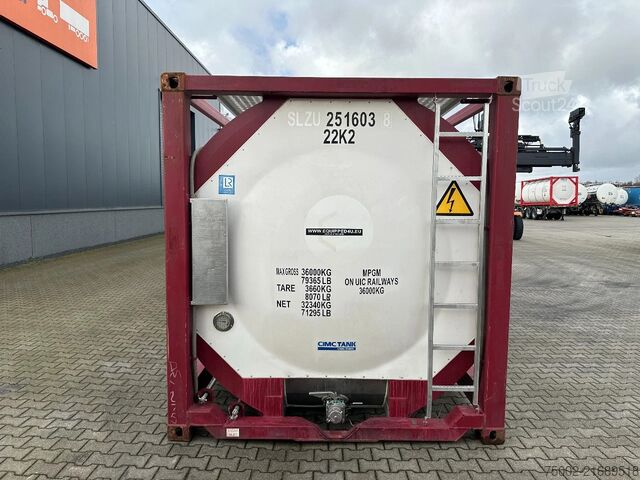 Tank konteyneri CIMC tankcontainers 20FT ISO /  25.010L / 22K2 / L4BH / T12 / steam...