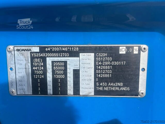 MTS standard Scania 450S NGS 2x Tank / Hydraulic / Retarder / Full Air