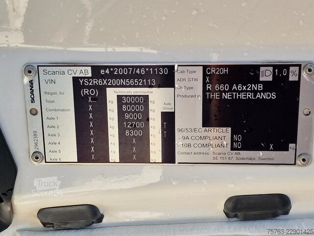  Scania R660 V8 NGS Highline 6x2 - Retarder - Full air ...