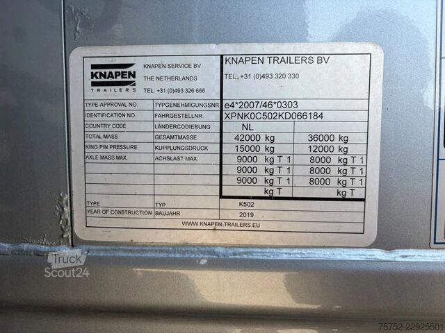 Fond mouvant Knapen K502 92m3 Zijdeuren Walking Floor AchteruitrijC...