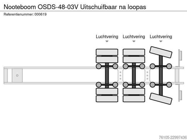 Nooteboom OSDS-48-03V Extensible après l’essieu suiveur Nooteboom OSDS-48-03V Uitschuifbaar na loopas