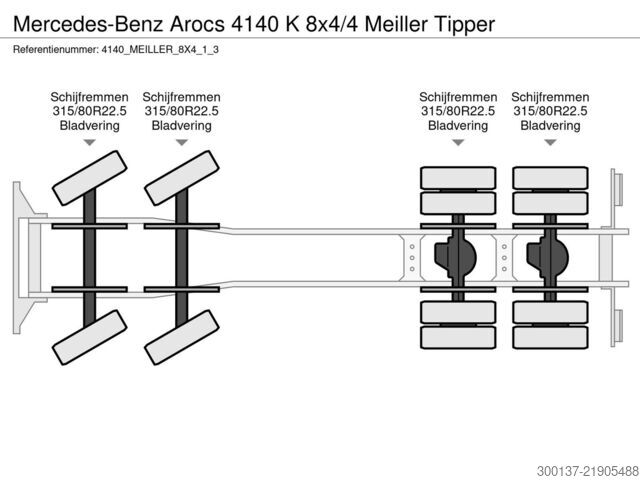 Kipper Mercedes-Benz Arocs 4140 K 8x4/4 Meiller Tipper (40 units)