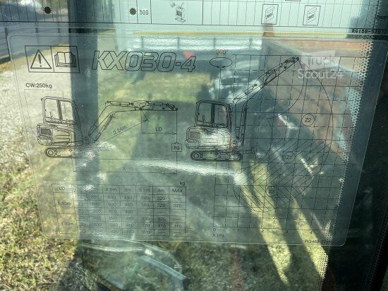 Mobile excavator KUBOTA KX030-4 MINIBAGGER NUR 52,5 BH, TOP-ZUSTAND !