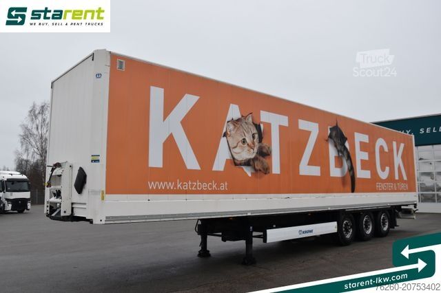 Naczepa skrzyniowa KRONE Kleider- Trockenfrachtkoffer Wabco Rückfahrsens.