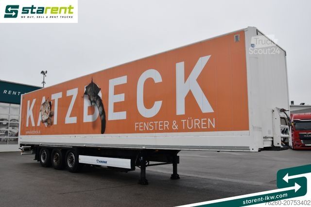 Naczepa skrzyniowa KRONE Kleider- Trockenfrachtkoffer Wabco Rückfahrsens.