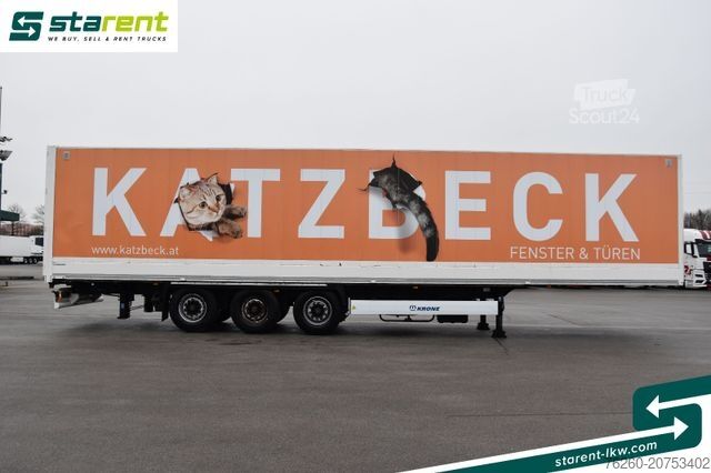 Naczepa skrzyniowa KRONE Kleider- Trockenfrachtkoffer Wabco Rückfahrsens.