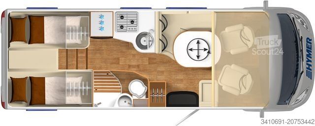 Ολοκληρωμένο αυτοκινούμενο τροχόσπιτο HYMER/ERIBA B-Klasse PremiumLine B588 Sat TV Solar AHK Klima