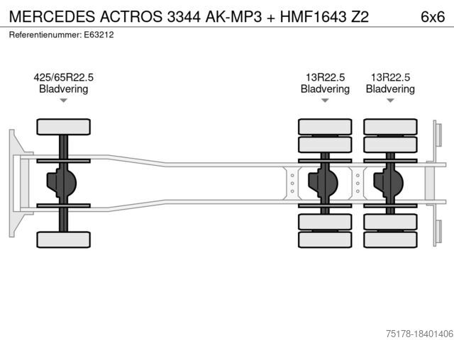 قلابة مع رافعة Mercedes-Benz ACTROS 3344 AK-MP3 + HMF1643 Z2
