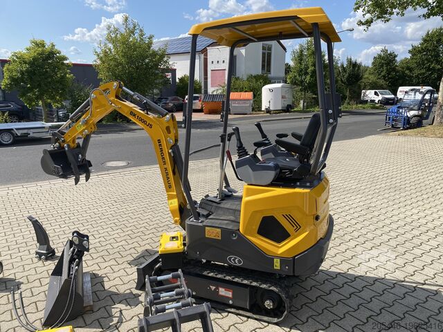 Miniescavatore con ampio pacchetto di accessori Berger Kraus BK1000JS mit Schwenkarm *HERBSTAKTION*