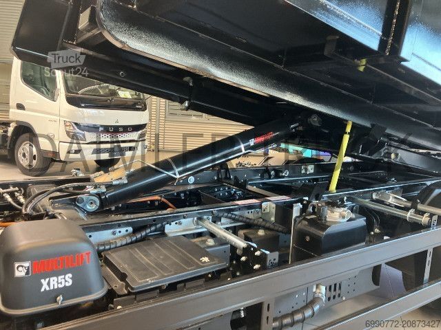 Camion porte-caissons Telehoist FUSO Mitsubishi eCanter 7C18 M-Bat Abroller Container