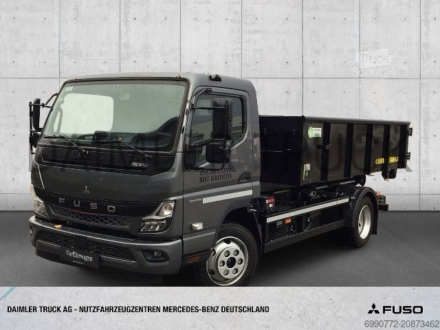 Camion benne à bras amovible FUSO Mitsubishi eCanter 9C18 M-Bat Abrollkipper KlimaAu