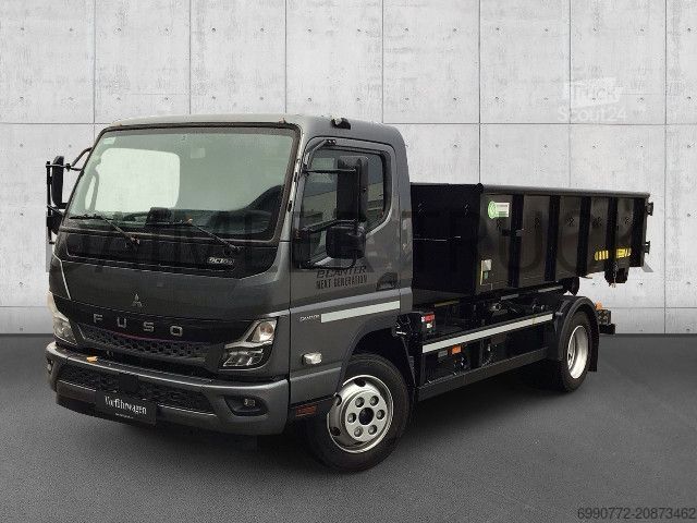 Camion benne à bras amovible FUSO Mitsubishi eCanter 9C18 M-Bat Abrollkipper KlimaAu