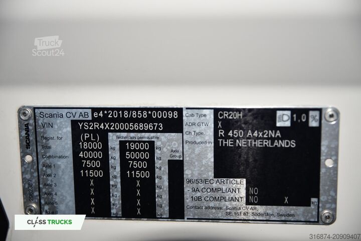 Standard trækkerunit SCANIA R450 CR20H Retarder ACC