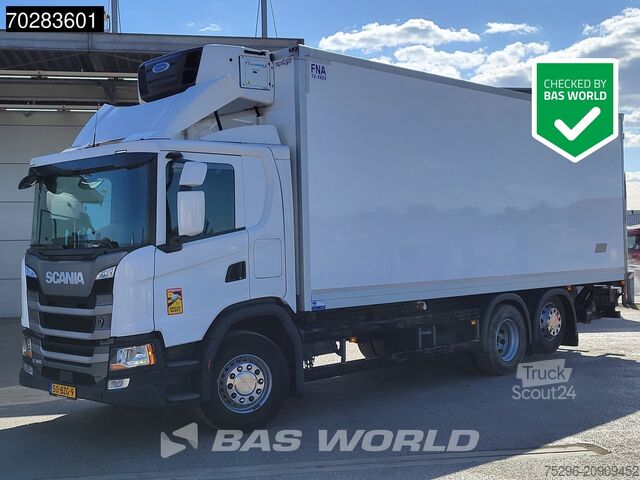 Pārvadājumi saldētavā/saldētavā Scania G360 6X2 NL-Truck Carrier Supra 750 2000kg Lade...