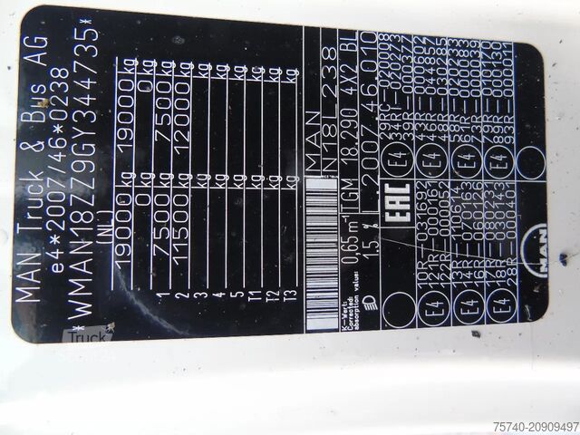 Iekraušanas platforma MAN TGM 19.290