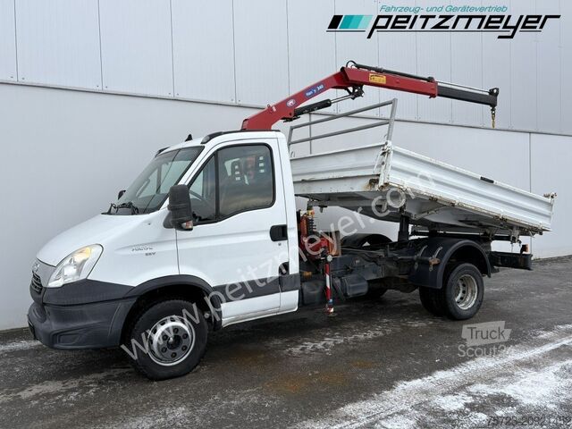 Transporter mit Kipper Iveco Daily 70C17 Meiller + HMF 340 K1 Kran