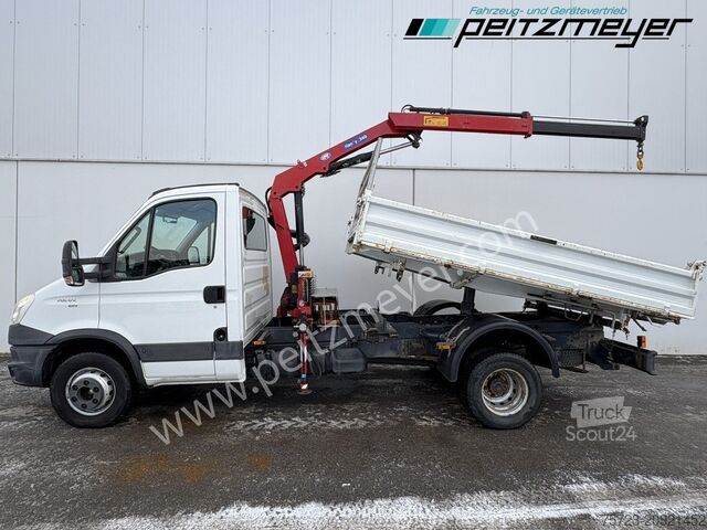 Transporter mit Kipper Iveco Daily 70C17 Meiller + HMF 340 K1 Kran