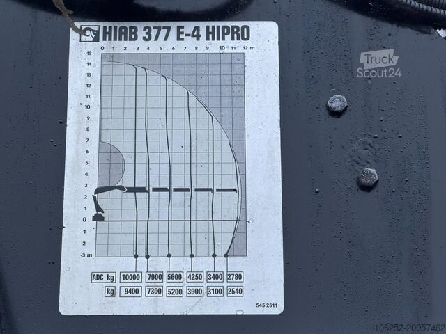 Plateforme de chargement ouverte Scania R490 8x4 PRITSCHE + KRAN HIAB 377 E-4 HIPRO + J...