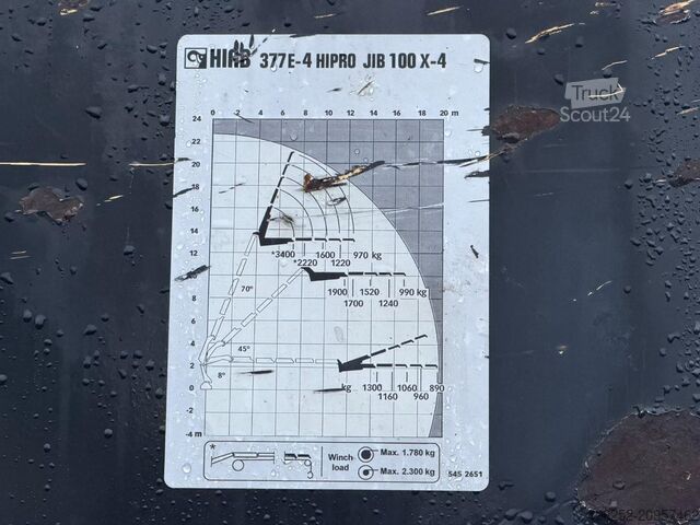 Plateforme de chargement ouverte Scania R490 8x4 PRITSCHE + KRAN HIAB 377 E-4 HIPRO + J...