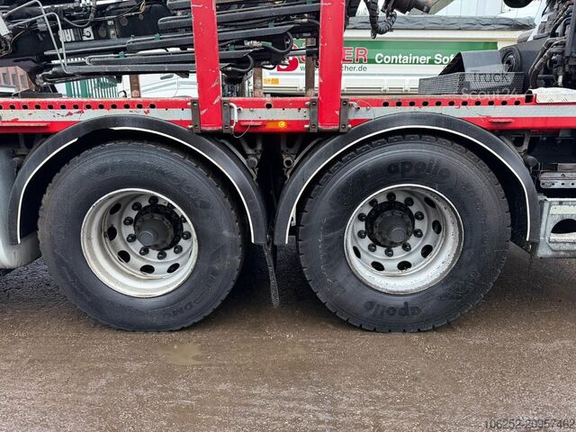 Plateforme de chargement ouverte Scania R490 8x4 PRITSCHE + KRAN HIAB 377 E-4 HIPRO + J...