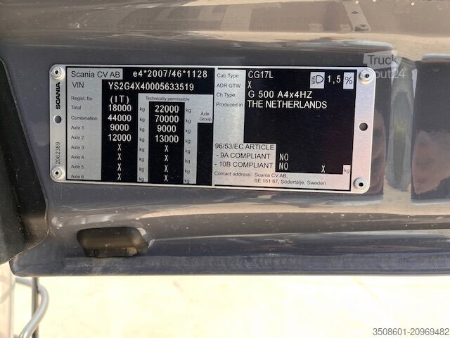 Teherautó Epsilon daruval SCANIA G 500 XT