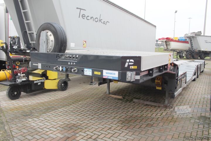 žemagrindė puspriekabė statybos technikos transportavimui pavelli carrellone trasporto veicoli buche usato