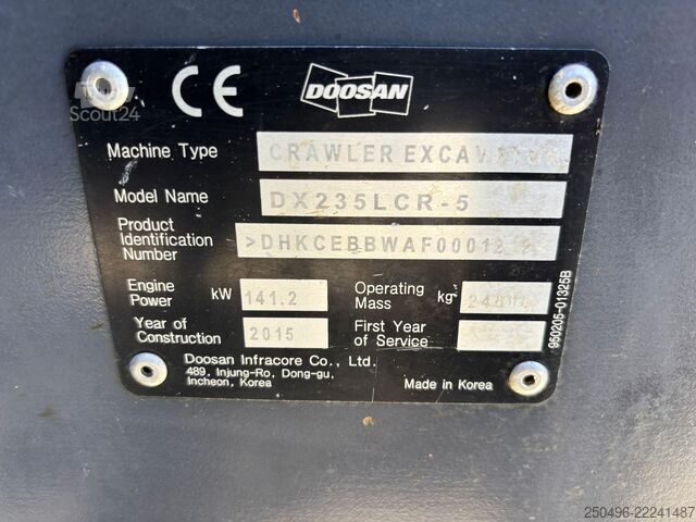Bager za puzanje Doosan DX 235 LCR-5 3 D / TILTROTATOR / CENTRAL LUBRIC...