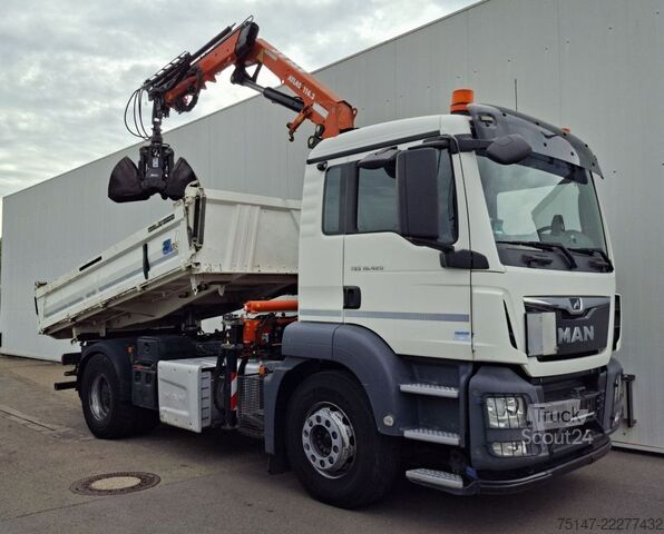 Trostrani kiperski kamion MAN TGS 18.420 4x2 BB Meiller Kipper Kran Atlas Funk