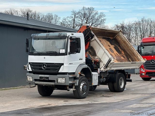 Three-sided tipper truck MERCEDES-BENZ Axor 1824 4x4 EU5 DSK, Palfinger PK9501 LK 6m³