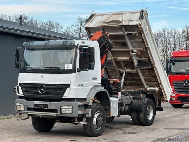Three-sided tipper truck MERCEDES-BENZ Axor 1824 4x4 EU5 DSK, Palfinger PK9501 LK 6m³