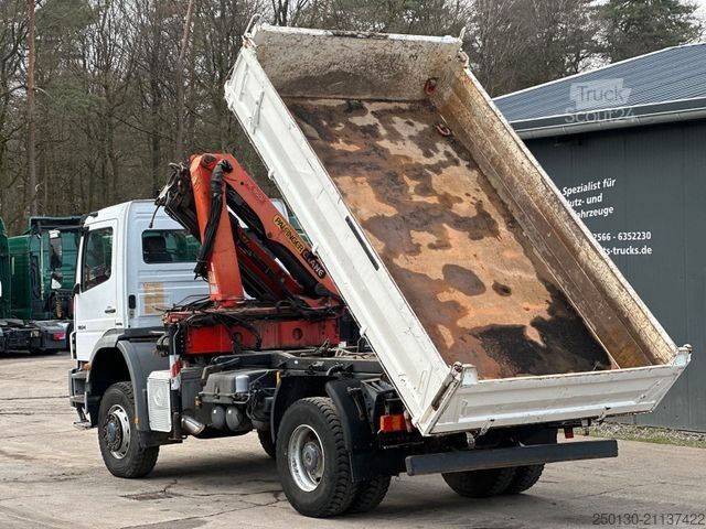 Three-sided tipper truck MERCEDES-BENZ Axor 1824 4x4 EU5 DSK, Palfinger PK9501 LK 6m³