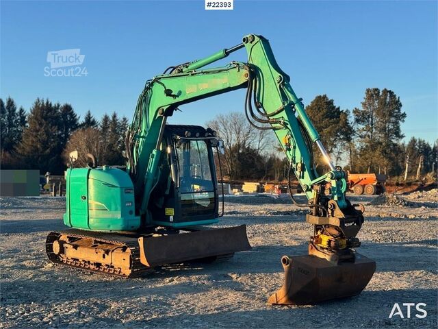 Crawler excavator Kobelco SK75SR-3E tracked excavator – rototilt – grading b