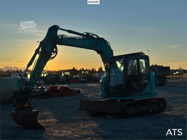 Crawler excavator Kobelco SK75SR-3E tracked excavator – rototilt – grading b