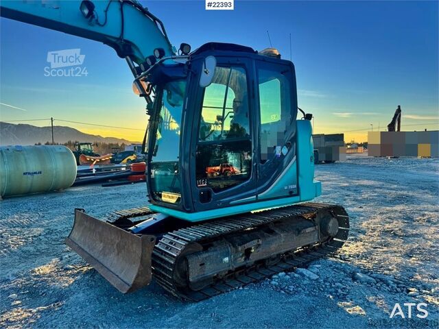 Crawler excavator Kobelco SK75SR-3E tracked excavator – rototilt – grading b
